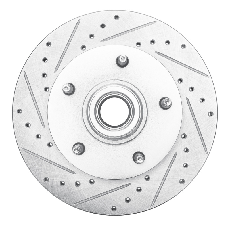 R1 94-01 Ford E-150 Econoline Club Wagon Front Left Drilled & Slotted Silver Brake Rotor - 631-54129L