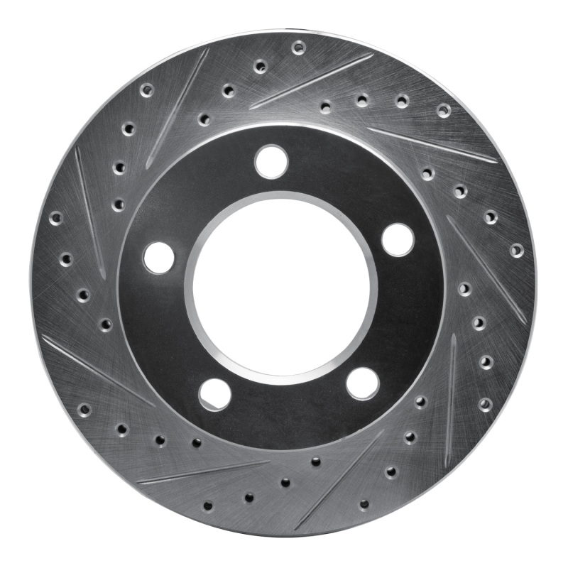 R1 94-96 Ford Bronco Front Left Drilled & Slotted Silver Brake Rotor - 631-54131L