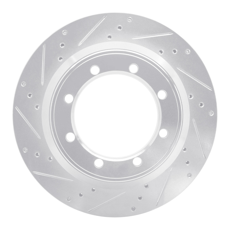 R1 99-07 Ford E-350 Super Duty Rear Left Drilled & Slotted Silver Brake Rotor - 631-54168L