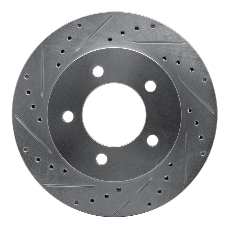 R1 97-02 Ford Expedition Front Left Drilled & Slotted Silver Brake Rotor - 631-54176L