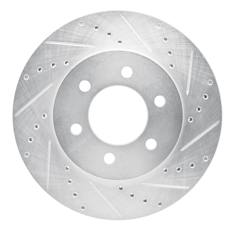 R1 02-06 Ford Expedition Front Right Drilled & Slotted Silver Brake Rotor - 631-54183R