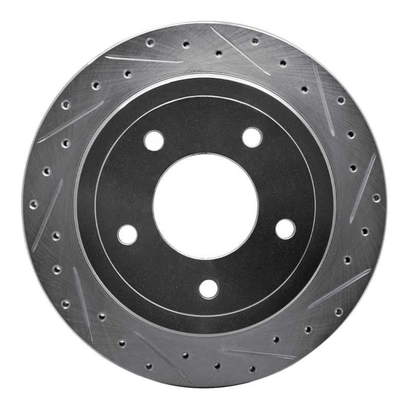 R1 04-06 Ford E-150 Rear Right Drilled & Slotted Silver Brake Rotor - 631-54192R