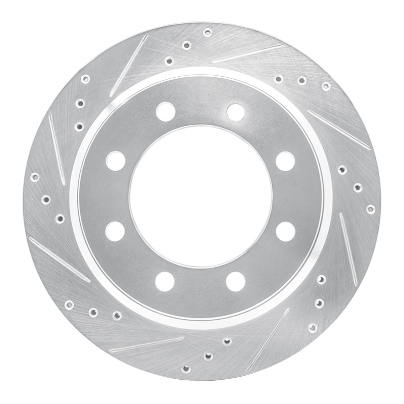 R1 08-25 Ford E-150 Rear Left Drilled & Slotted Silver Brake Rotor - 631-54208L