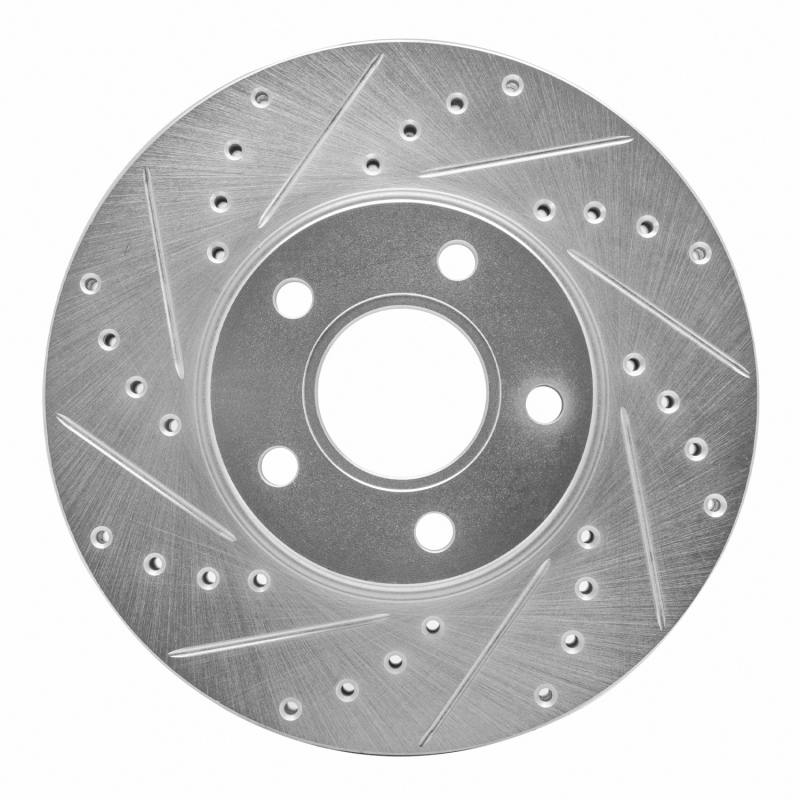 R1 10-13 Ford Transit CONNECT Front Left Drilled & Slotted Silver Brake Rotor - 631-54217L