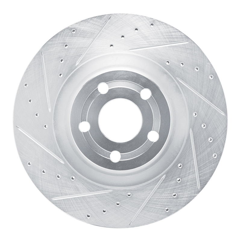 R1 22-25 Ford Maverick Front Left Drilled & Slotted Silver Brake Rotor - 631-54296L