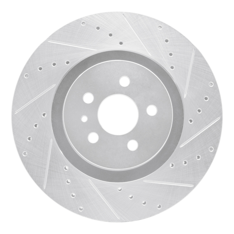 R1 15-21 Ford Fusion Front Right Drilled & Slotted Silver Brake Rotor - 631-55006R