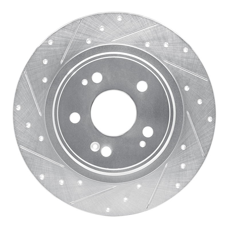 R1 17-20 Acura MDX Rear Left Drilled & Slotted Silver Brake Rotor - 631-58030L