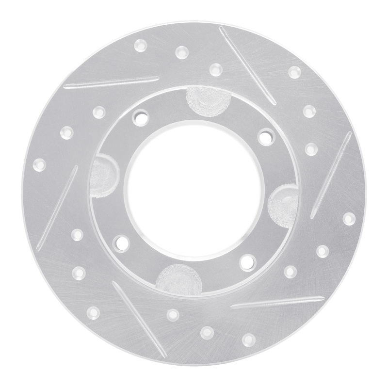 R1 76-81 Honda Accord Hatchback Front Right Drilled & Slotted Silver Brake Rotor - 631-59002R