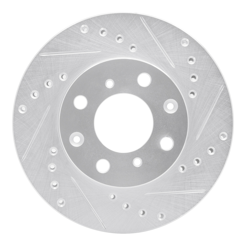 R1 84-90 Honda Prelude Front Right Drilled & Slotted Silver Brake Rotor - 631-59011R