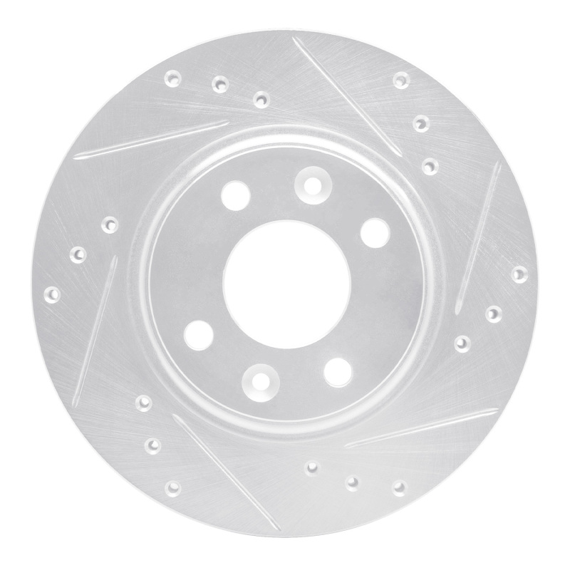R1 15-19 Renault Logan (Mexico) Front Right Drilled & Slotted Silver Brake Rotor - 631-63159R