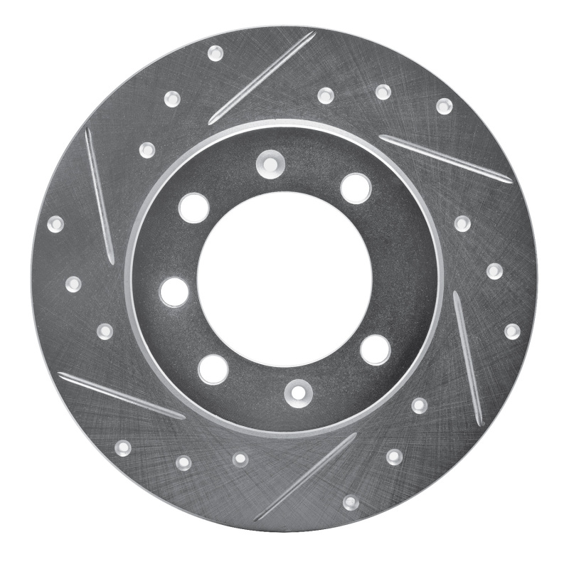R1 69-87 Saab 99 Rear Left Front Left Drilled & Slotted Silver Brake Rotor - 631-65000L