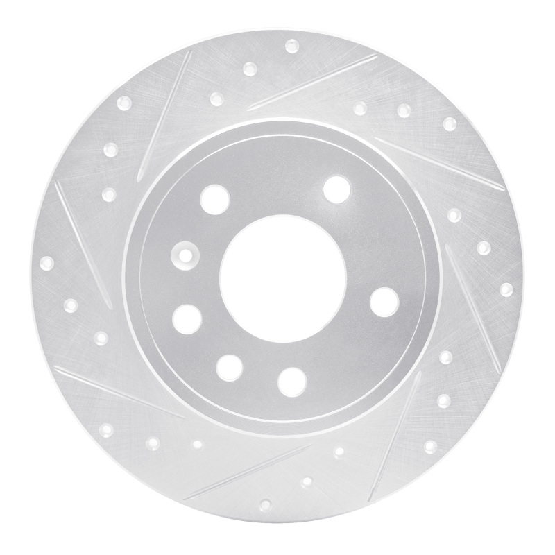 R1 97-08 Chevrolet ASTRA (Mexico) Rear Left Drilled & Slotted Silver Brake Rotor - 631-65010L