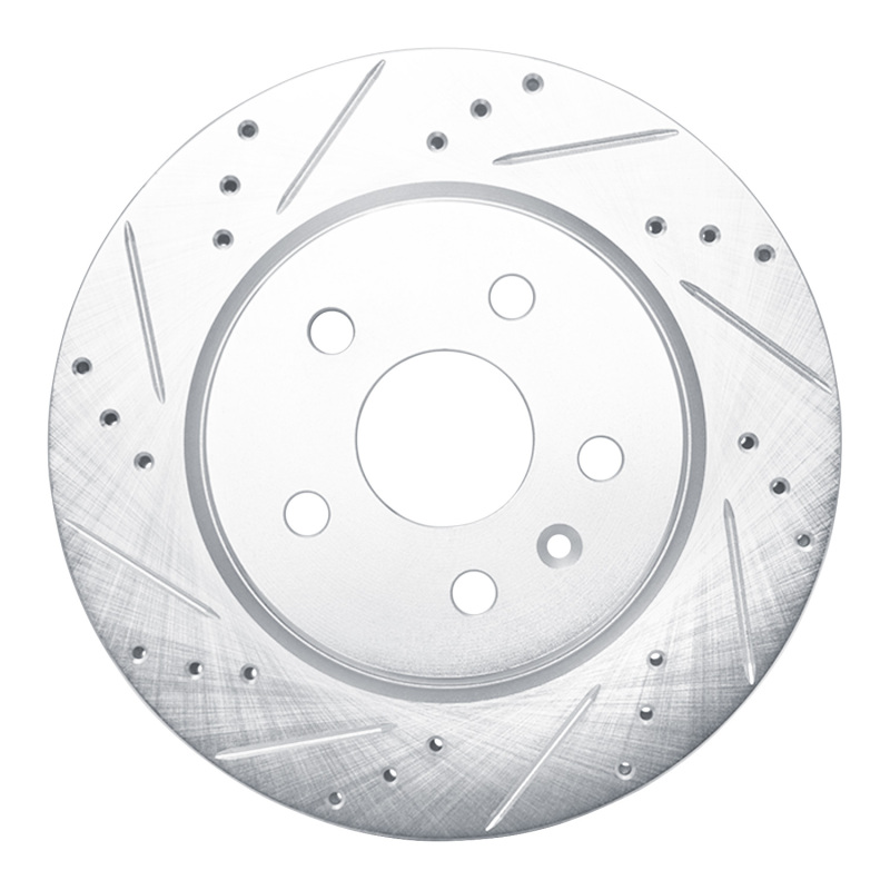 R1 10-25 Buick ALLURE Rear Left Drilled & Slotted Silver Brake Rotor - 631-65024L