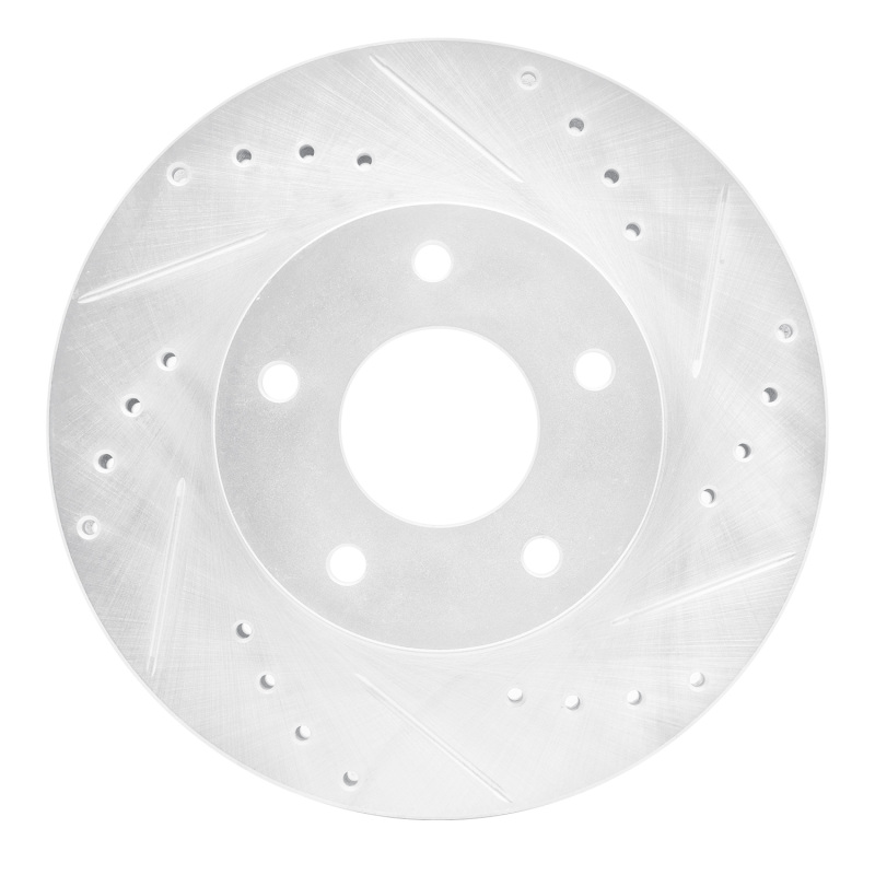 R1 99-01 Infiniti I30 Front Right Drilled & Slotted Silver Brake Rotor - 631-67048R