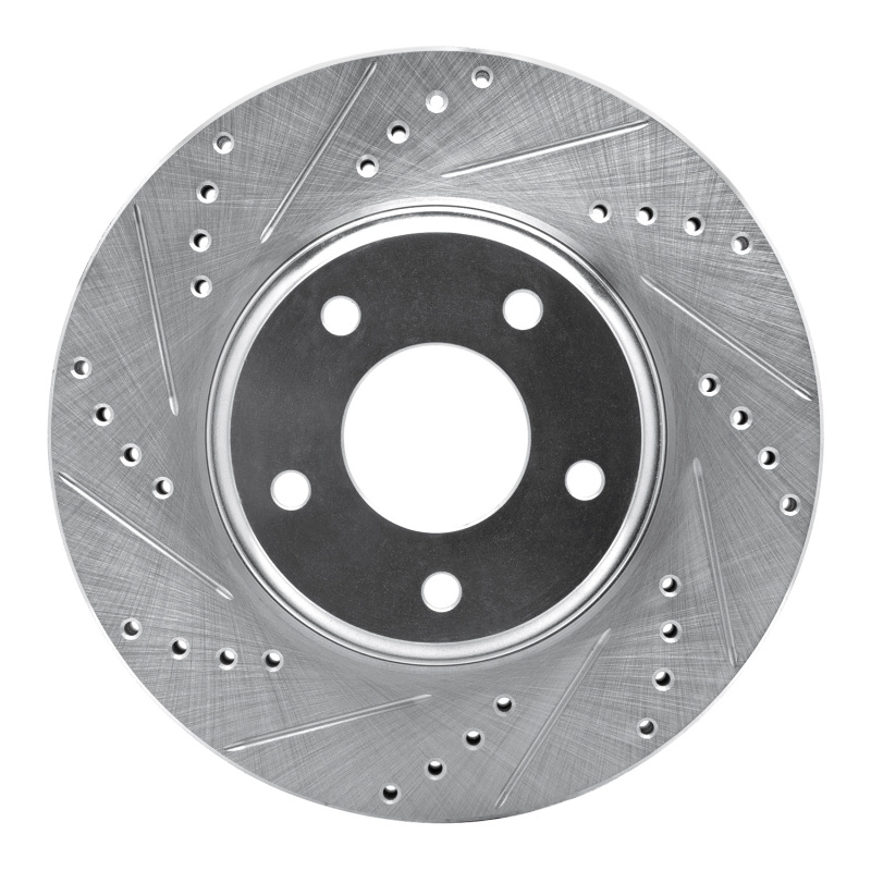 R1 02-06 Infiniti I35 Front Left Drilled & Slotted Silver Brake Rotor - 631-67049L