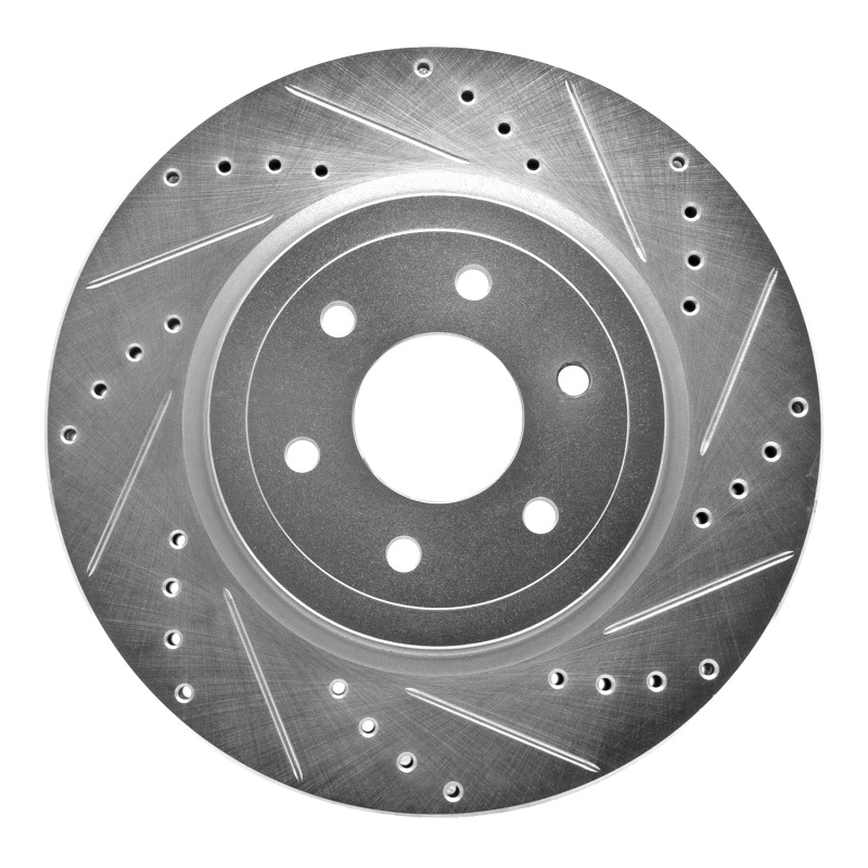R1 08-11 Nissan Pathfinder Front Right Drilled & Slotted Silver Brake Rotor - 631-67099R