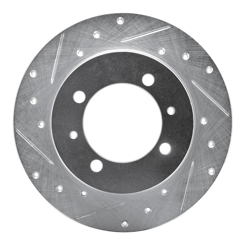 R1 88-93 Dodge COLT Rear Left Drilled & Slotted Silver Brake Rotor - 631-72011L