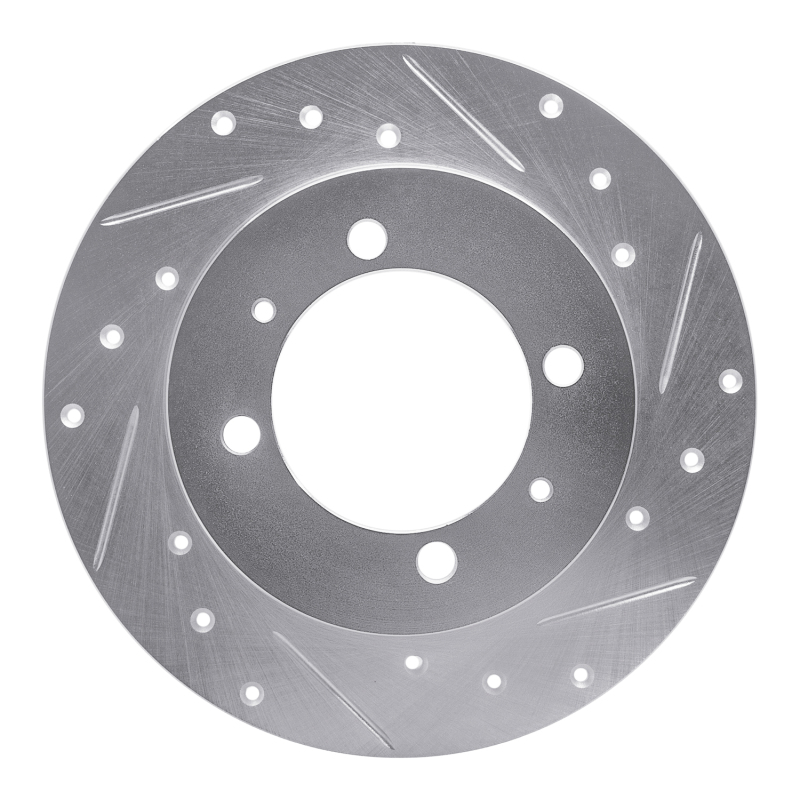 R1 88-93 Dodge COLT Rear Right Drilled & Slotted Silver Brake Rotor - 631-72011R