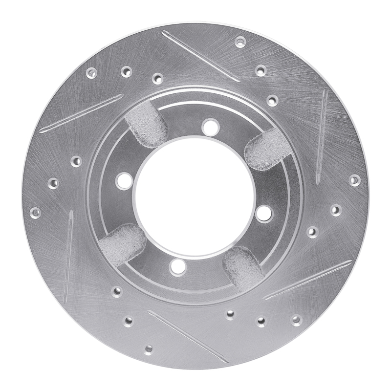 R1 91-92 Mitsubishi Mirage Front Right Drilled & Slotted Silver Brake Rotor - 631-72020R