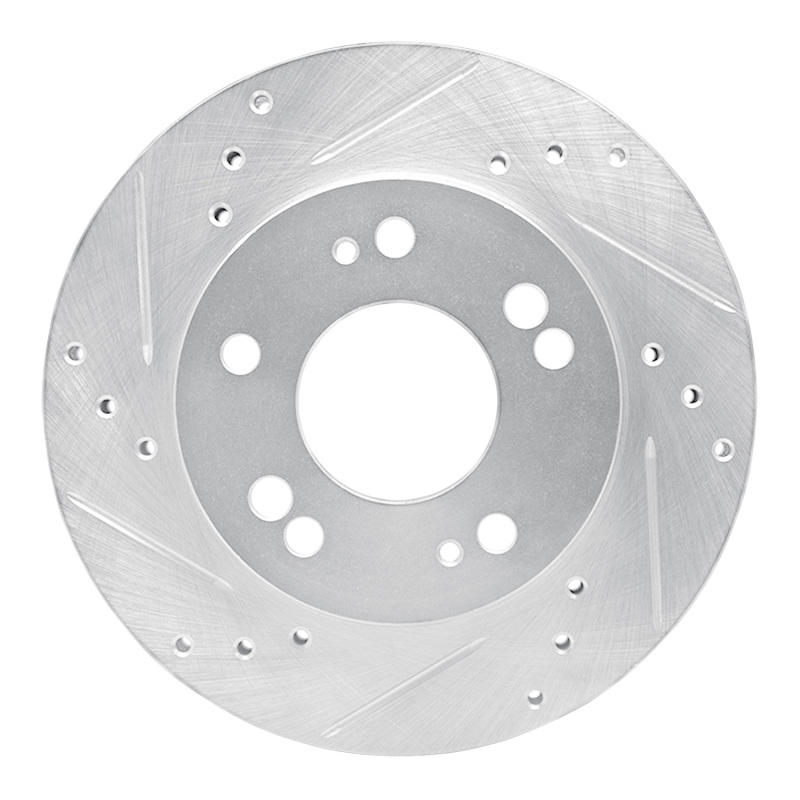 R1 90-05 Chrysler SEBRING Front Left Drilled & Slotted Silver Brake Rotor - 631-72023L