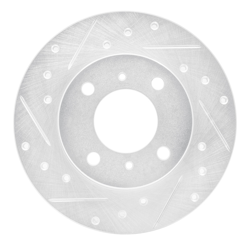 R1 92-96 Dodge COLT Front Left Drilled & Slotted Silver Brake Rotor - 631-72025L