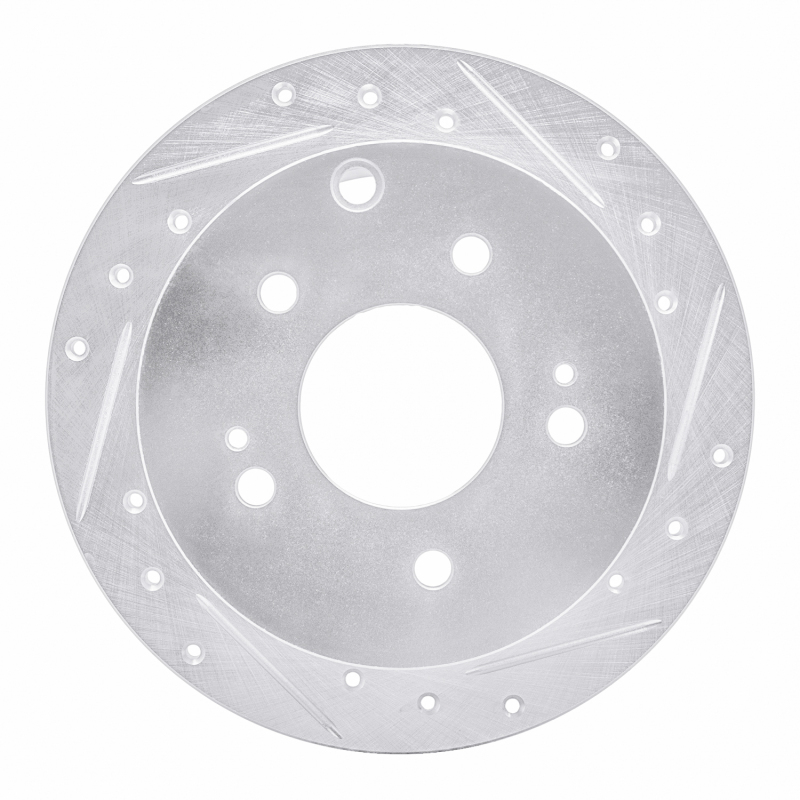 R1 04-12 Mitsubishi Eclipse Rear Right Drilled & Slotted Silver Brake Rotor - 631-72038R