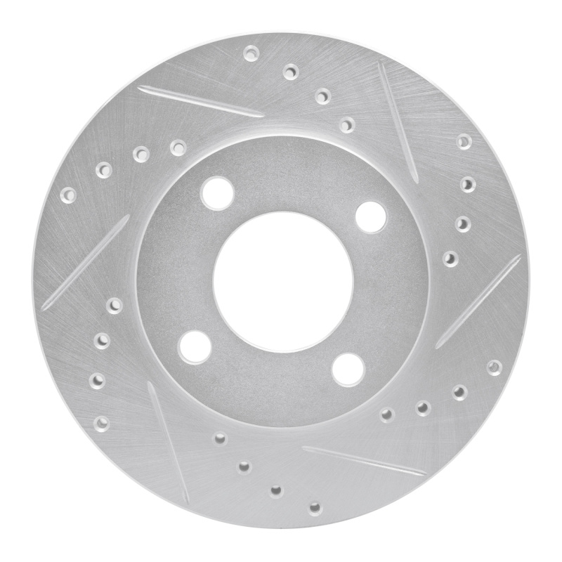 R1 78-92 Audi 100 Front Right Drilled & Slotted Silver Brake Rotor - 631-73000R