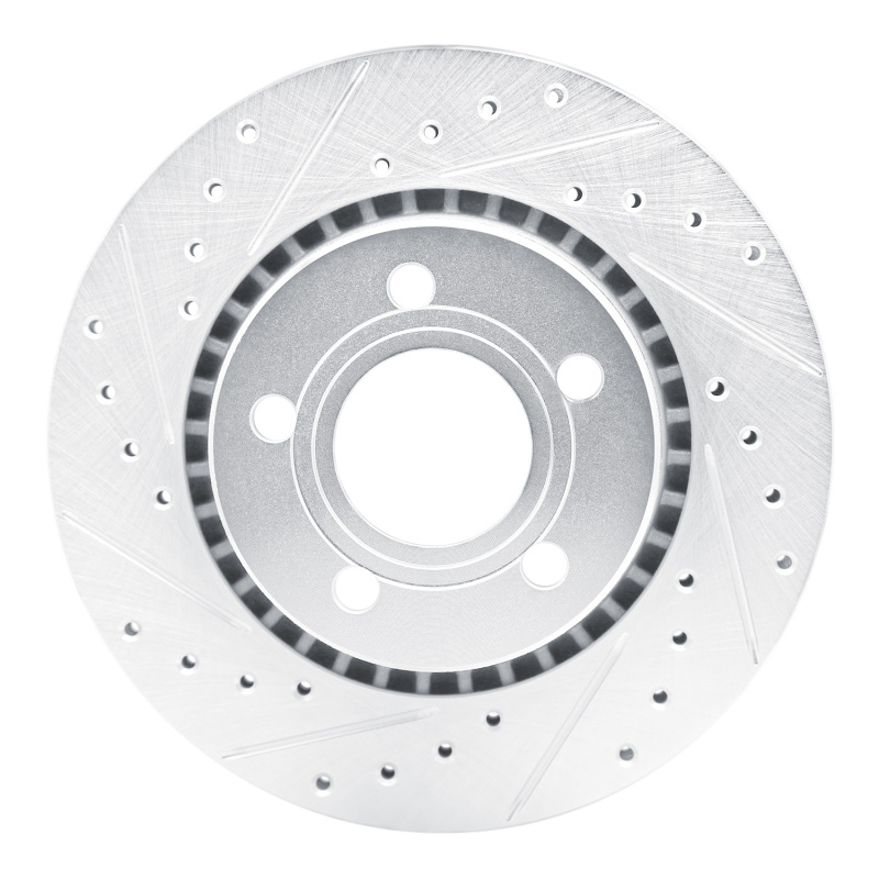 R1 80-86 Audi 5000CS Turbo Quattro Front Left Drilled & Slotted Silver Brake Rotor - 631-73004L