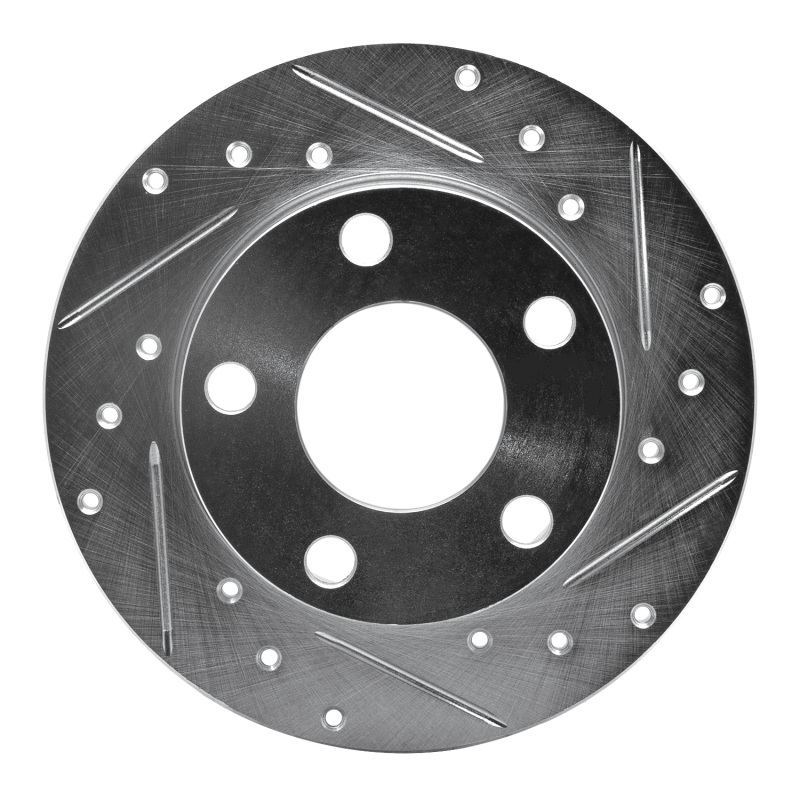 R1 85-00 Audi 5000CS Turbo Quattro Rear Right Drilled & Slotted Silver Brake Rotor - 631-73009R