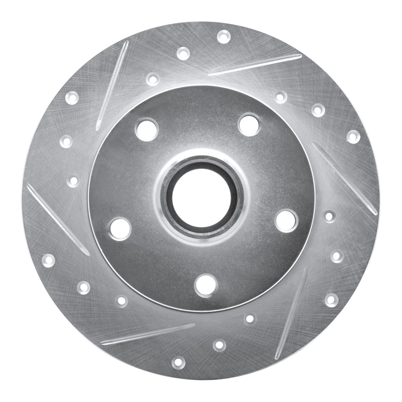 R1 96-08 Audi A4 (Mexico) Rear Left Drilled & Slotted Silver Brake Rotor - 631-73017L