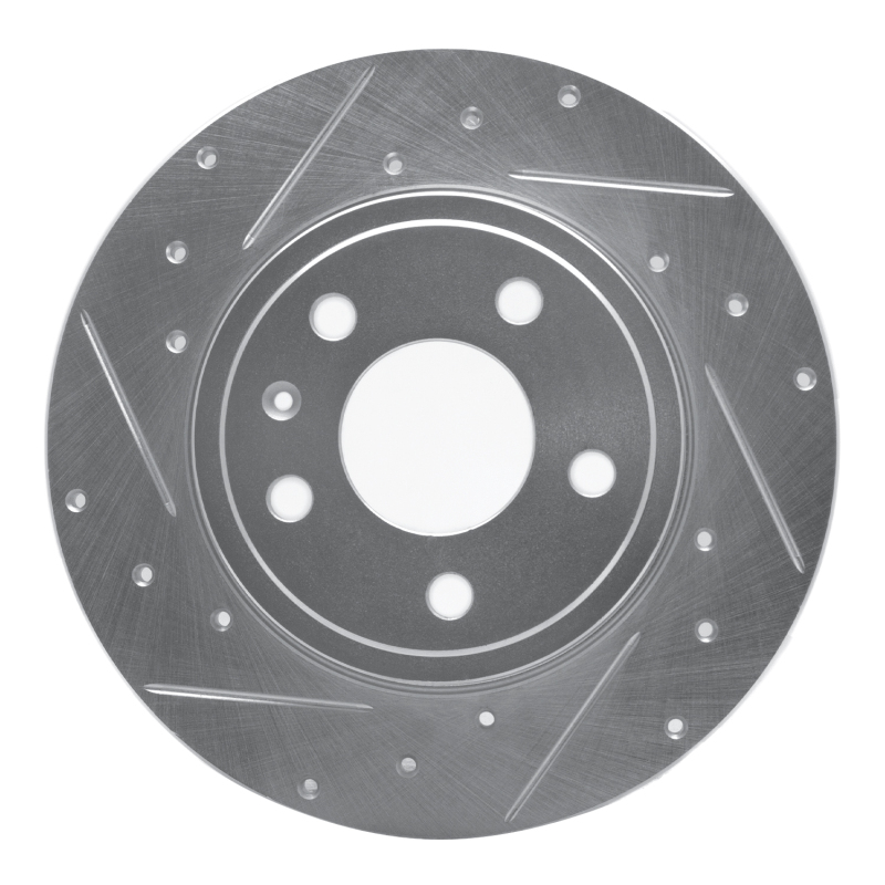 R1 00-09 Audi A4 Quattro Rear Left Drilled & Slotted Silver Brake Rotor - 631-73037L