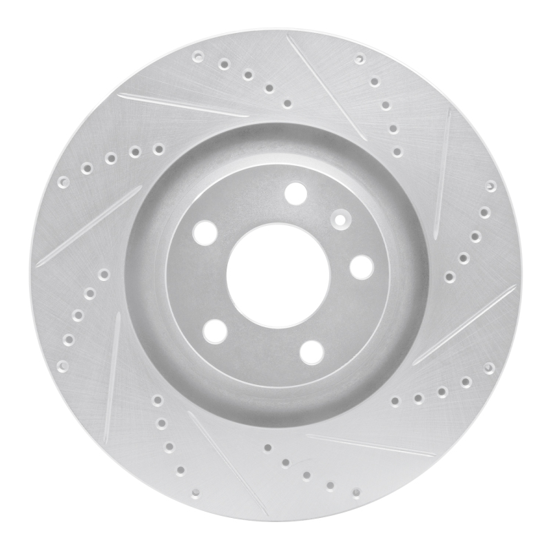 R1 05-11 Audi A6 Quattro Front Right Drilled & Slotted Silver Brake Rotor - 631-73038R
