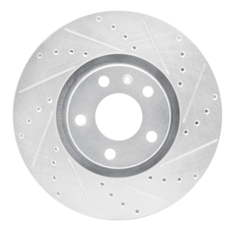 R1 05-11 Audi A6 Quattro Front Right Drilled & Slotted Silver Brake Rotor - 631-73047R