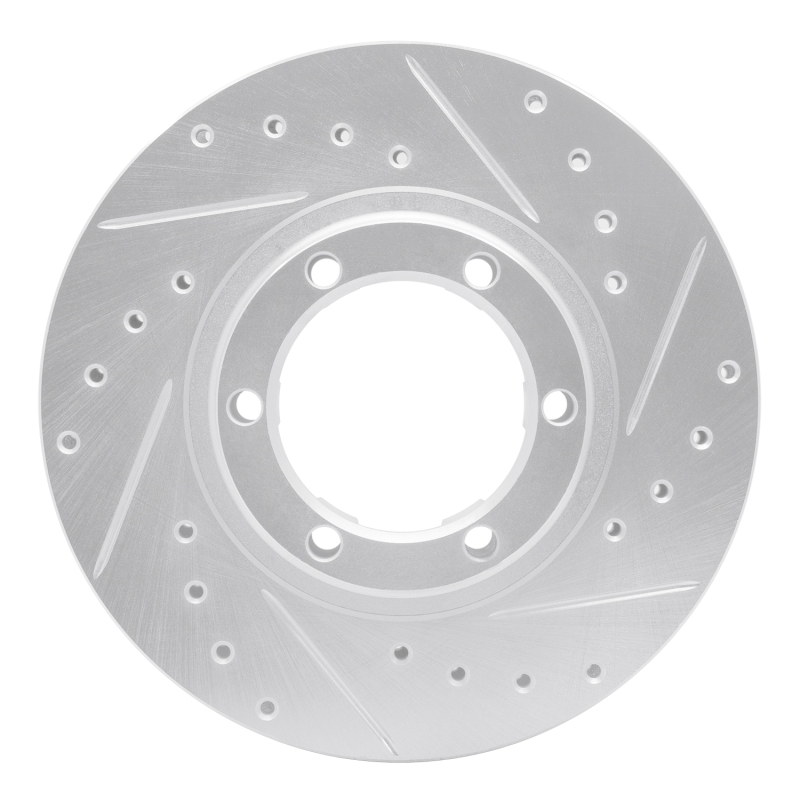 R1 07-11 Audi S6 Rear Right Drilled & Slotted Silver Brake Rotor - 631-73051R