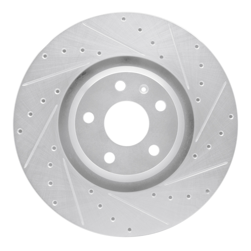 R1 08-11 Audi TT Quattro Front Right Drilled & Slotted Silver Brake Rotor - 631-73054R