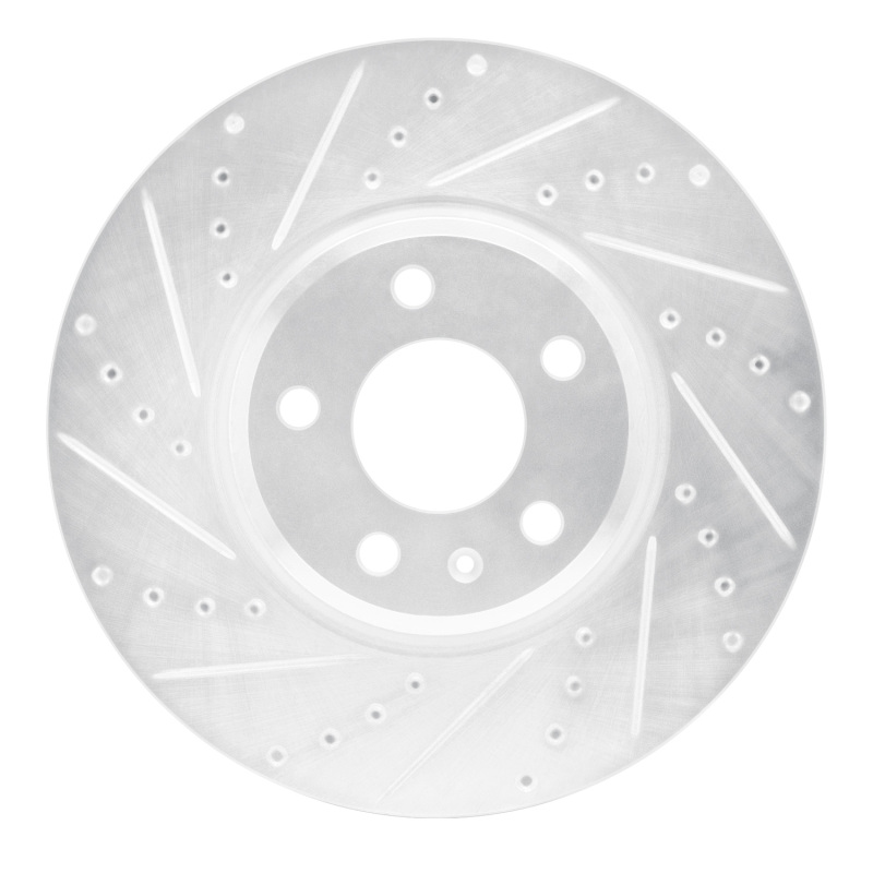 R1 08-12 Audi Q5 (Mexico) Front Left Drilled & Slotted Silver Brake Rotor - 631-73057L