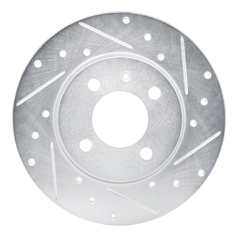 R1 84-97 Audi Coupe Front Right Drilled & Slotted Silver Brake Rotor - 631-74013R