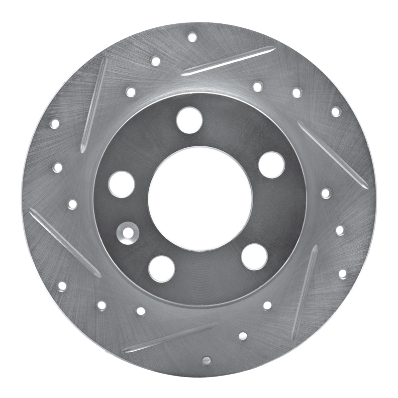 R1 98-24 Audi A1 (Mexico) Rear Left Drilled & Slotted Silver Brake Rotor - 631-74019L