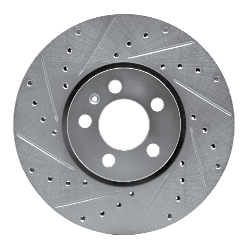 R1 98-18 Audi A1 (Mexico) Front Left Drilled & Slotted Silver Brake Rotor - 631-74020L