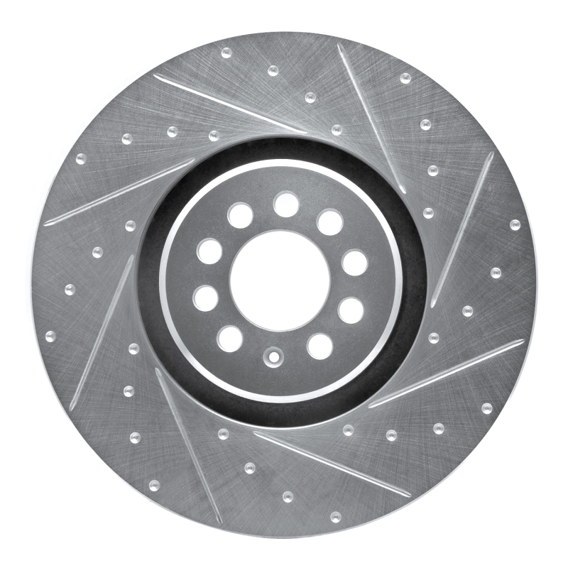 R1 04-06 Audi TT Quattro Right Front Drilled & Slotted Silver Brake Rotor - 631-74025D