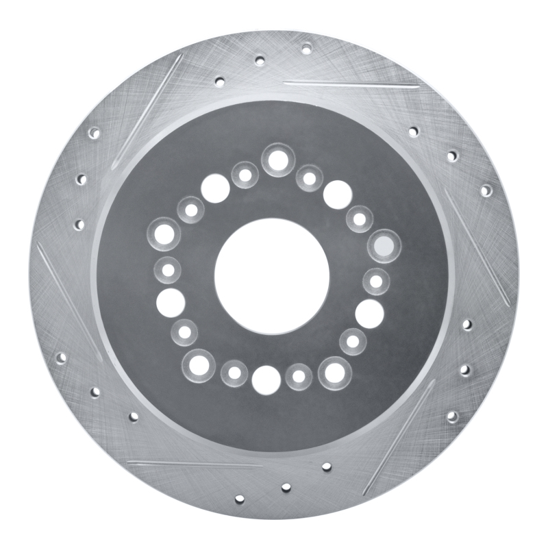 R1 92-98 Lexus SC300 Rear Left Drilled & Slotted Silver Brake Rotor - 631-75004L