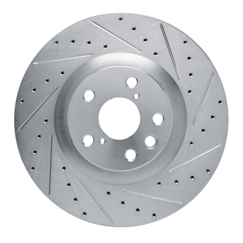 R1 11-25 Lexus GS450H Right Front Drilled & Slotted Silver Brake Rotor - 631-75055D