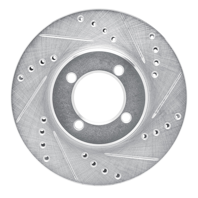 R1 84-87 Toyota Corolla (US/Canada) Front Right Drilled & Slotted Silver Brake Rotor - 631-76020R
