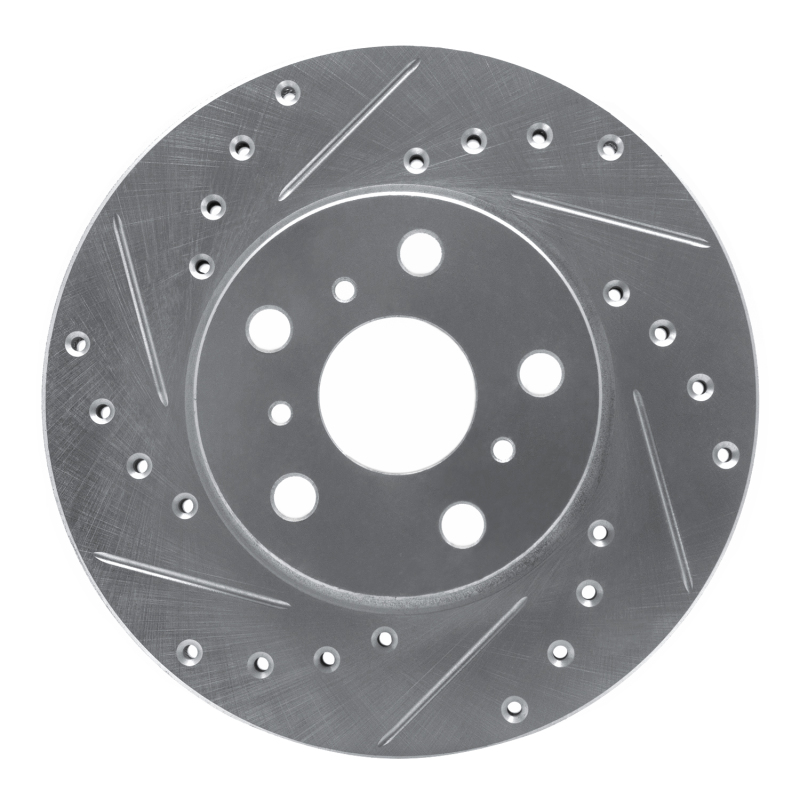 R1 87-87 Toyota Camry Front Left Drilled & Slotted Silver Brake Rotor - 631-76033L