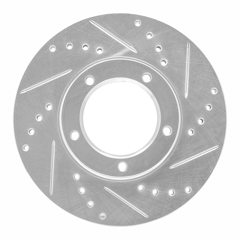 R1 84-95 Toyota Pickup Front Right Drilled & Slotted Silver Brake Rotor - 631-76096R