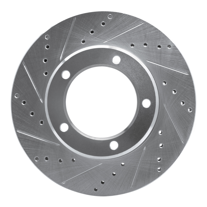 R1 98-07 Lexus LX470 Front Left Drilled & Slotted Silver Brake Rotor - 631-76112L