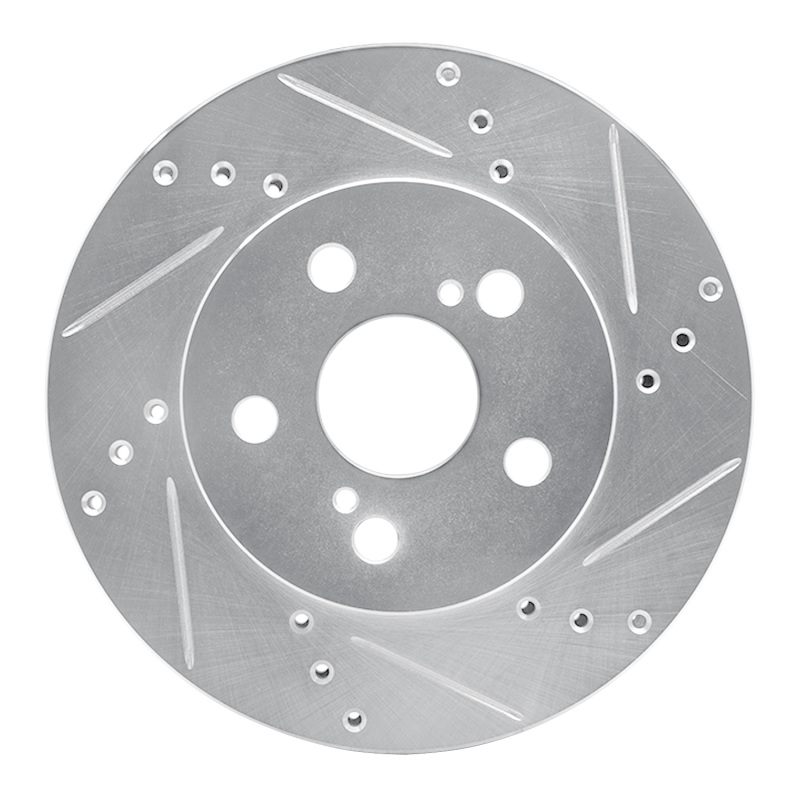 R1 16-22 Toyota Prius Front Right Drilled & Slotted Silver Brake Rotor - 631-76151R