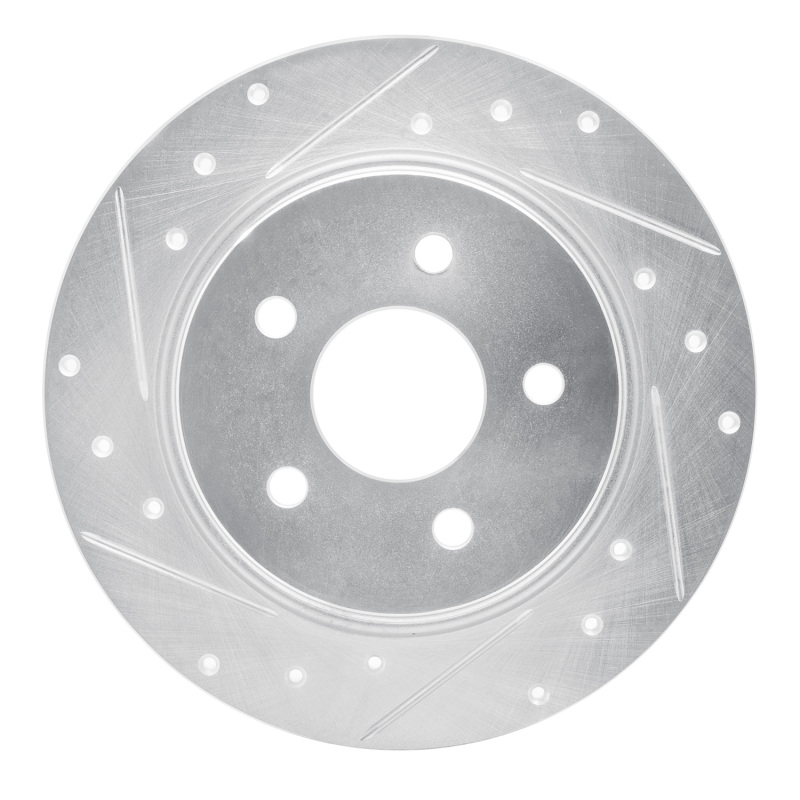 R1 88-89 Mazda 626 Rear Left Drilled & Slotted Silver Brake Rotor - 631-80025L