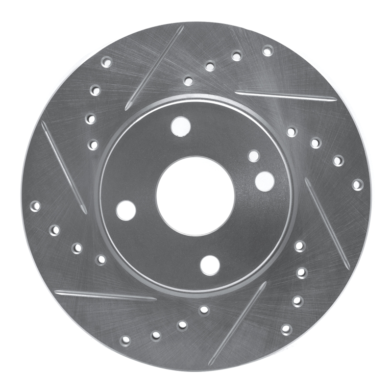 R1 94-02 Mazda Miata Front Left Drilled & Slotted Silver Brake Rotor - 631-80030L