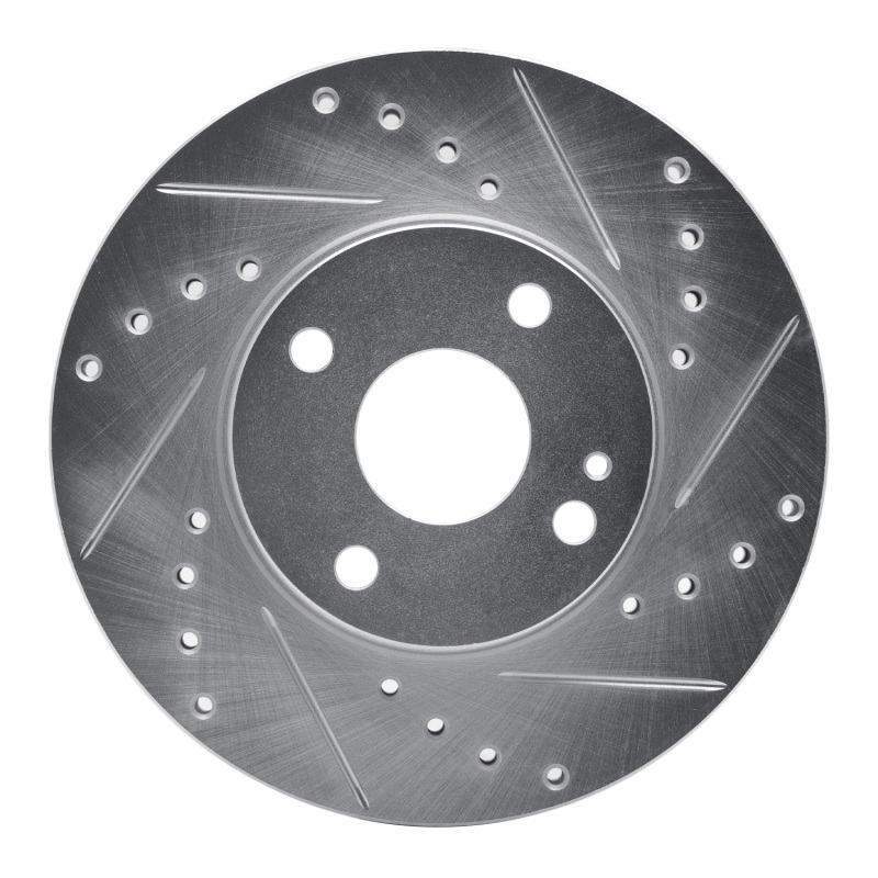 R1 94-02 Mazda Miata Front Right Drilled & Slotted Silver Brake Rotor - 631-80030R